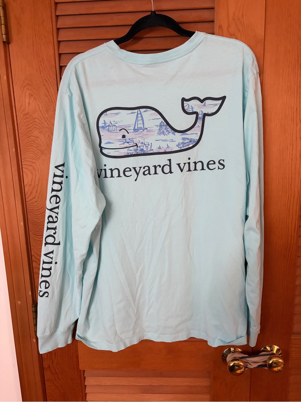 Vineyard vines Long-Sleeve Pocket Tee whale Nautical Style size XL 100% cotton
